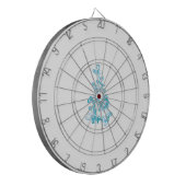 Ball Blue, Medium Turquoise decoratief ontwerp Dartbord (Voorkant Links)
