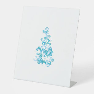 Ball Blue, Medium Turquoise decoratief ontwerp Reclamebord Met Voetstuk