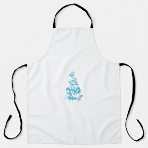 Ball Blue, Medium Turquoise decoratief ontwerp Schort