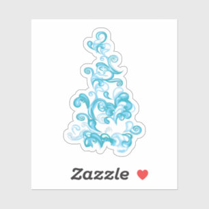 Ball Blue, Medium Turquoise decoratief ontwerp Sticker