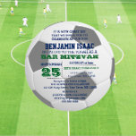 Ball de football Round Bar Mitzvah Invitation<br><div class="desc">Ces invitations chic décontractées sont parfaites pour toute célébration sportive Bar Mitzvah. Chaque ligne de texte est entièrement personnalisable pour dire ce que vous voulez! Trouvez des produits de coordination dans la Collection Sports Bar Mitzvah.</div>