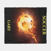 Ball de football sur couverture de feu avec nom pe (Devant (Horizontal))