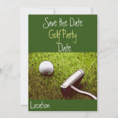 Ball de golf avec putteur sur invitation à l'herbe (Devant)