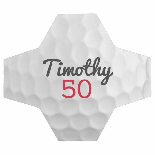 Ball de golf Dimples avec nom et numéro (Plat)
