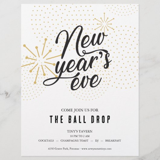 Ball Drop Oudejaarsavond Feest Flyer (Voorkant)