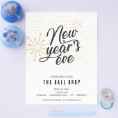 Ball Drop Oudejaarsavond Feest Flyer (Enkel)
