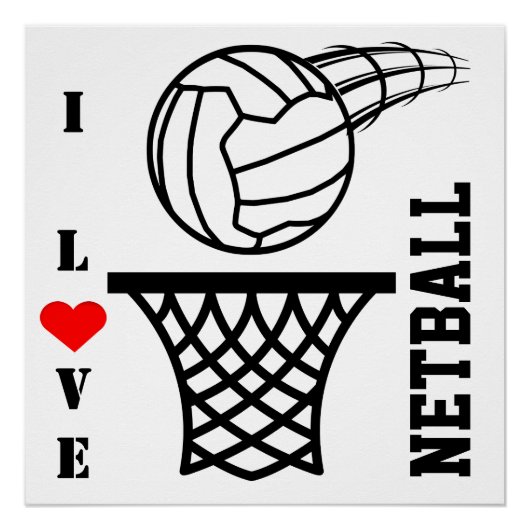 Ball en Net Design I Love Netball Perfect Poster (Voorkant)