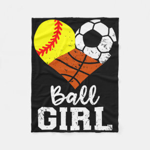 Ball Girl Funny Softbal Voetbal Basketbal Meisje P Fleece Deken