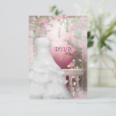 Ball Gown Pink Rose Quinceanera RSVP (Staand voorkant)