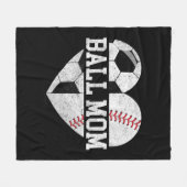 Ball Ma Heart Fun Baseball Soccer Mam Fleece Deken (Voorkant (Horizontaal))