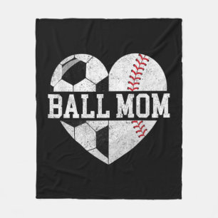 Ball Ma Heart Fun Baseball Soccer Mam Fleece Deken