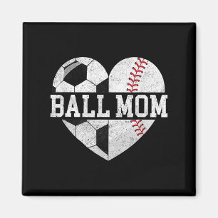 Ball Ma Heart Fun Baseball Soccer Mam Magneet