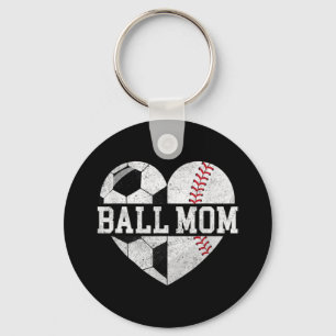 Ball Ma Heart Fun Baseball Soccer Mam Sleutelhanger