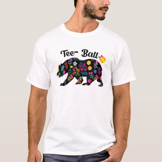 Ball Ma Moederdag T-shirt Teeball Ma Beer Basebal (Voorkant)