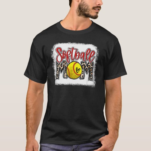 Ball mam Moederdag Teeball Ma Leopard 12 T-shirt (Voorkant)