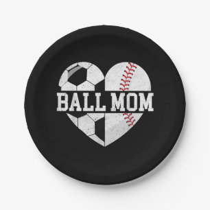 Ball mam Shirt Heart Funny Baseball Soccer Mam Papieren Bordje