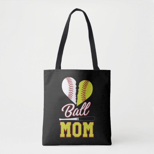 Ball mama Baseball Softball mama Draagtas (Voorkant)