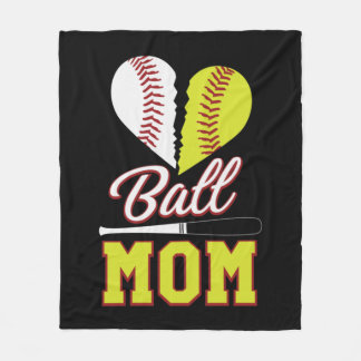 Ball mama Baseball Softball mama Fleece Deken
