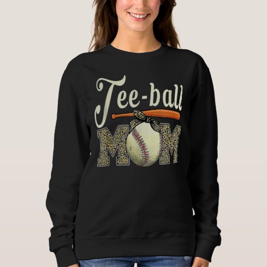 Ball mama Moederdag Teeball Ma Leopard 7 Trui (Voorkant)