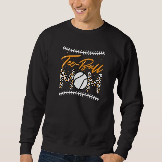 Ball mama Moederdag Teeball Ma Leopard Trui (Voorkant)