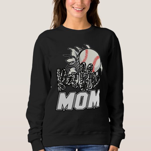 Ball Mom Cheetah Baseball Softball Mama Women Moth Trui (Voorkant)