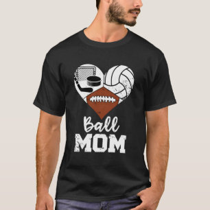 Ball Mom Funny Football Volleybal Hockey Speler M T-shirt