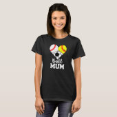 Ball Mum Heart Baseball Softball T-shirt (Voorkant volledig)