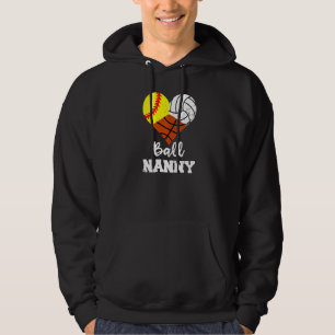 Ball Nanny Heart Softball Hoodie
