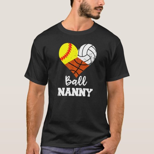 Ball Nanny Heart Softball T-shirt (Voorkant)