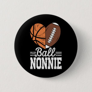 Ball Nonnie Basketbal Football Speler Sport Lover Ronde Button 5,7 Cm