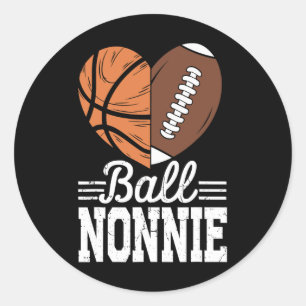 Ball Nonnie Basketbal Football Speler Sport Lover Ronde Sticker