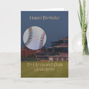 Ball Park 10th Birthday Grandson Card Kaart