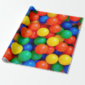 Ball Pit Bouncy Balls blauw, groen, rood, geel Cadeaupapier (Uitgerold)