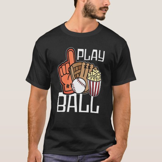 Ball Play Baseball Gloves Baseball Player Baseball T-shirt (Voorkant)