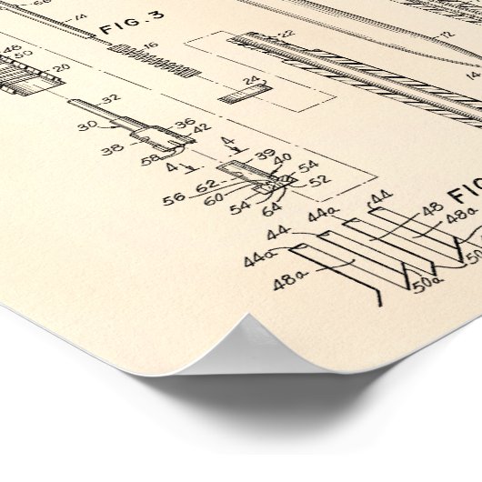 Ball Point Pen 1966 Patent Art Old Peper Poster (Hoek)