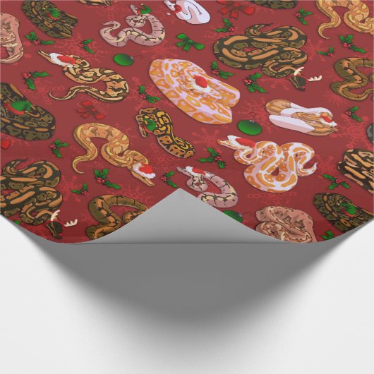 Ball Python Morph Holiday Red Cadeaupapier (Hoek)