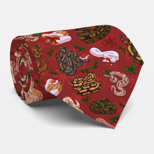 Ball Python Morph Holiday Red Stropdas (Opgerold)