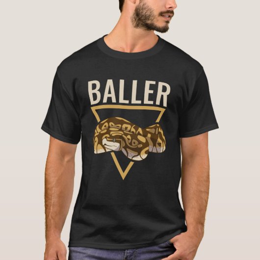 Ball Python slang Pun Baller Reptile T-shirt (Voorkant)