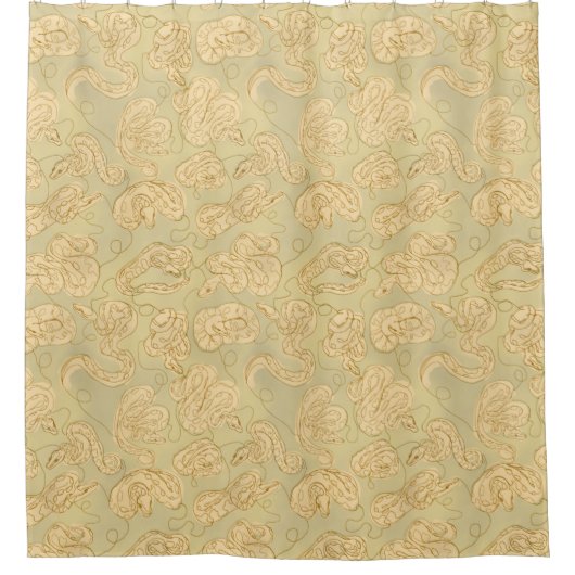 Ball Python Snake Artsy Contour in Earth Tones Douchegordijn (Voorkant)