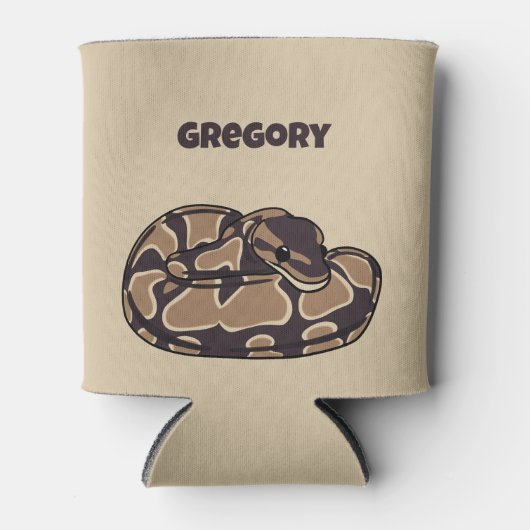 Ball Python Snake, Brown and Tan Personalized Blikjeskoeler (Voorkant)