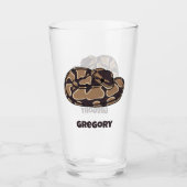 Ball Python Snake, Brown and Tan Personalized Glas (Voorkant)