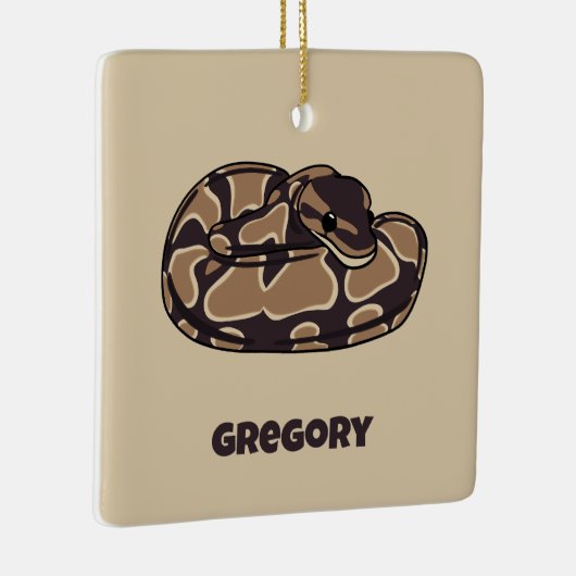 Ball Python Snake, Brown and Tan Personalized Keramisch Ornament (Rechts)