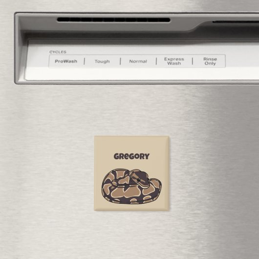 Ball Python Snake, Brown and Tan Personalized Magneet (Insitu (Vaatwasser))