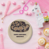 Ball Python Snake, Brown and Tan Personalized Papieren Bordje (Feest)