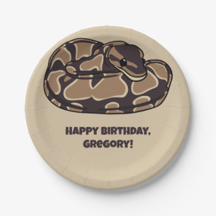 Ball Python Snake, Brown and Tan Personalized Papieren Bordje