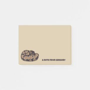 Ball Python Snake, Brown and Tan Personalized Post-it® Notes