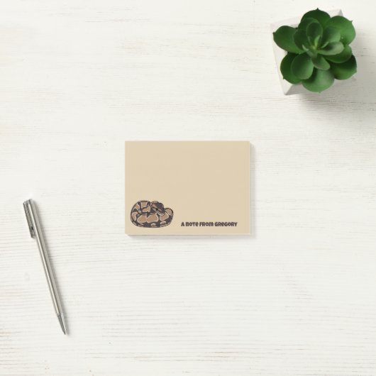 Ball Python Snake, Brown and Tan Personalized Post-it® Notes (Kantoor)