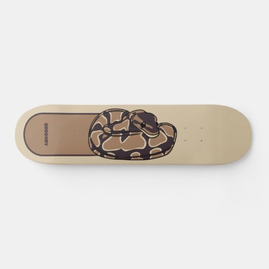 Ball Python Snake, Brown and Tan Personalized Skateboard (Horizontaal)