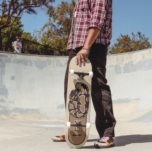 Ball Python Snake, Brown and Tan Personalized Skateboard (Buiten 2)