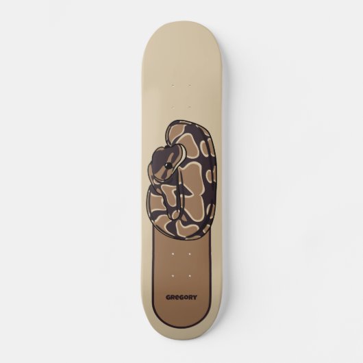 Ball Python Snake, Brown and Tan Personalized Skateboard (Voorkant)